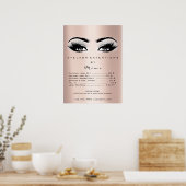 Poster Rose Gold Gray Makeup Eyes Lashes Price List (Cuisine)