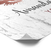 Poster Rose Gold Lashes & Brosses Marble Maquillage Artis (Coin)