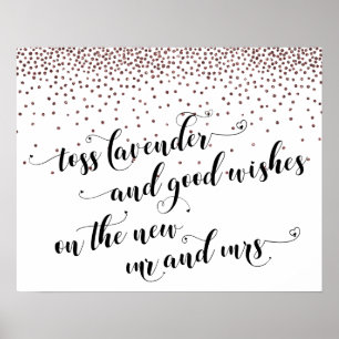 Poster Rose Gold Lavender, Bons voeux Nouveau M & Mme Sig
