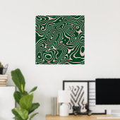 Poster Rose Gold liquid swirl Abstract Green Design (Bureau à domicile)
