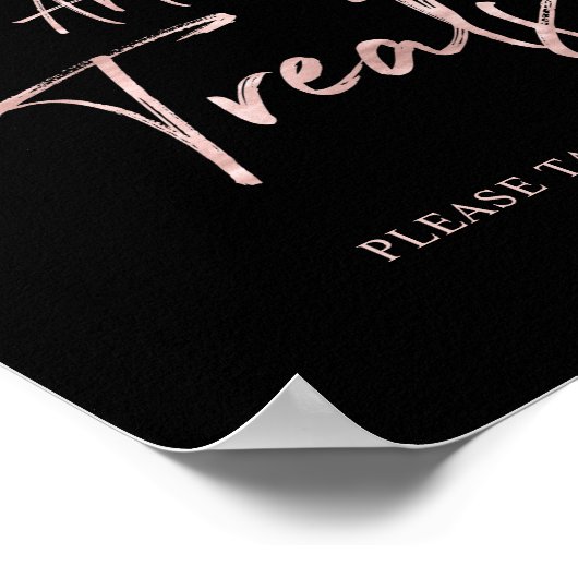 Poster Rose Gold Modern Brush Lettering Dessert Bar Sign (Coin)