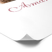 Poster Rose Gold Moderne Écriture Photo de Mariage de Bie (Coin)