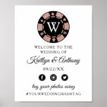 Poster Rose Gold Monogram Poker Chip Casino Mariage<br><div class="desc">Célébrez dans le style avec ce panneau d'accueil mariage moderne et très tendance. Ce design est facile à personnaliser avec votre libellé d'événement spécial et vos invités seront ravis quand ils verront ce magnifique panneau. Les éléments correspondants se trouvent dans la collection.</div>