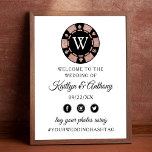 Poster Rose Gold Monogram Poker Chip Casino Mariage<br><div class="desc">Célébrez dans le style avec ce panneau d'accueil mariage moderne et très tendance. Ce design est facile à personnaliser avec votre libellé d'événement spécial et vos invités seront ravis quand ils verront ce magnifique panneau. Les éléments correspondants se trouvent dans la collection.</div>