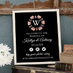 Poster Rose Gold Monogram Poker Chip Casino Mariage<br><div class="desc">Célébrez dans le style avec ce panneau d'accueil mariage moderne et très tendance. Ce design est facile à personnaliser avec votre libellé d'événement spécial et vos invités seront ravis quand ils verront ce magnifique panneau. Les éléments correspondants se trouvent dans la collection.</div>