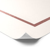 Poster Rose Gold Navy Blue Dusty rose Floral Bienvenue (Coin)