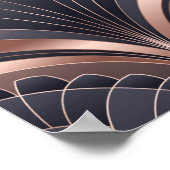 Poster Rose Gold Navy Geometric Fan Neo Deco Art (Coin)