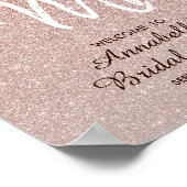Poster Rose Gold Pailleté Miss Mrs Shower de Mariage Bien (Coin)