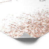 Poster Rose Gold Pailleté Nom Date Bienvenue Script 21ème (Coin)