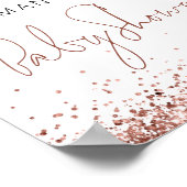 Poster Rose Gold Pailleté Script Bienvenue à la Baby Show (Coin)
