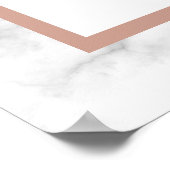 Poster Rose Gold Palm Tree Marbre Mariage Bienvenue (Coin)