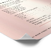 Poster Rose Gold Parties scintillant Drives Dessert Menu  (Coin)