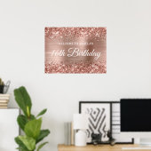 Poster Rose Gold Parties scintillant et Foil 16e annivers (Bureau à domicile)