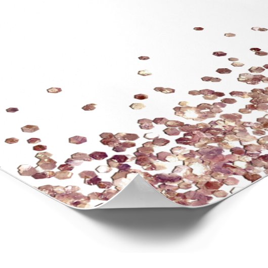 Poster Rose Gold Parties scintillant Script Welcome Seati (Coin)