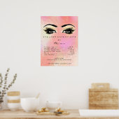 Poster Rose Gold Peach Maquillage Yeux Lashes Prix Pastel (Cuisine)