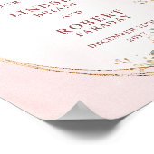Poster Rose Gold Romantique Fleurs Verdure Mariage Bienve (Coin)