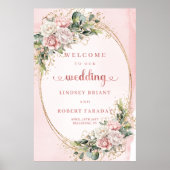 Poster Rose Gold Romantique Légère Bienvenue Mariage Rose (Devant)