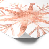 Poster Rose Gold Snowflakes Baby shower Bienvenue (Coin)