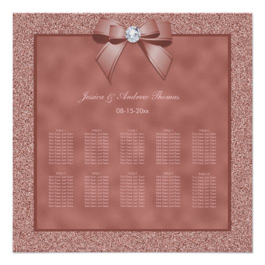 Poster Rose Gold & Stylish Parties scintillant Mariage Se (Devant)