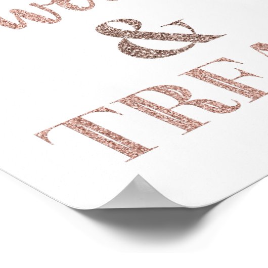 Poster Rose Gold Sweets & Traitements Dessert Table (Coin)