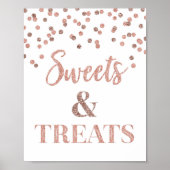 Poster Rose Gold Sweets & Traitements Dessert Table (Devant)