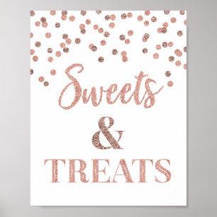 Poster Rose Gold Sweets & Traitements Dessert Table