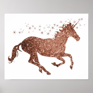 Poster rose Gold Unicorn