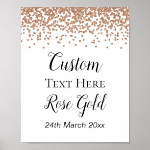 Poster Rose Gold Welcome Sign - Bridal   Baby Shower Sign