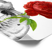 Poster Rose gothique demi-crâne Horreur Imaginaire Squel (Coin)