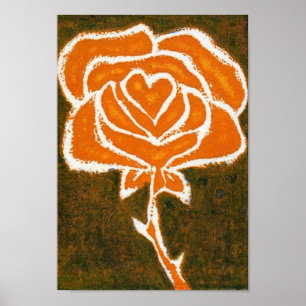 Poster Rose Heart Art Imprimer