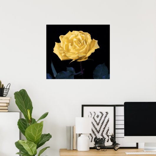 Poster Rose jaune (Bureau à domicile)