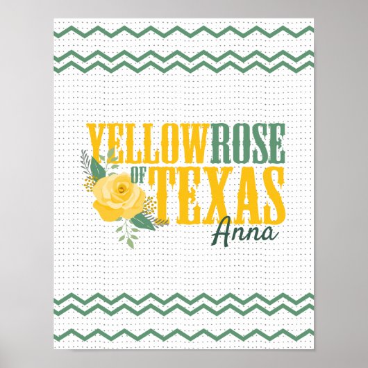 Poster Rose jaune du Texas - Rose unique (Devant)