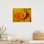 Poster Rose jaune orange rose rose romantique (Cuisine)