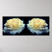 Poster Rose jaune pâle dans miroir en fleurs Abstrait (Devant)