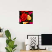 Poster Rose jaune rouge I (Bureau à domicile)