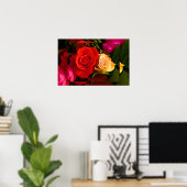 Poster Rose jaune rouge II (Bureau à domicile)