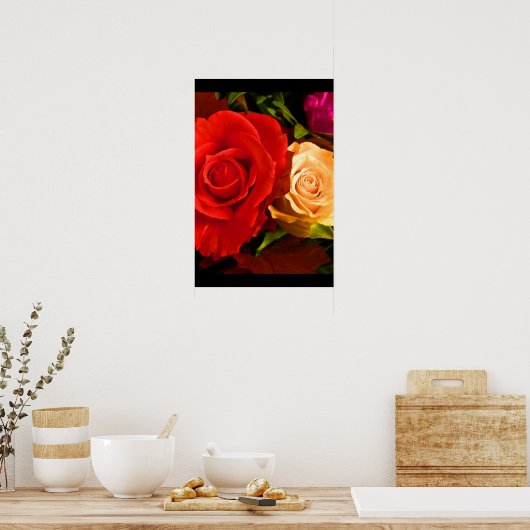 Poster Rose jaune rouge III (Cuisine)