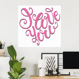 Poster Rose Je t'aime