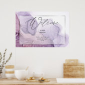 Poster Rose Lavande Abstrait Bienvenue (Cuisine)