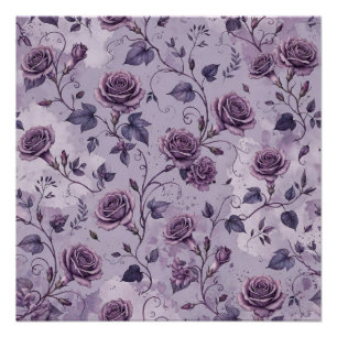 Poster Rose Lavande Poussiéreuse Teintes Rêveuses Florale