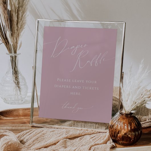 Poster Rose lunette rose Baby shower de