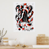Poster Rose magique rouge (Cuisine)