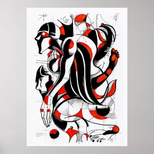 Poster Rose magique rouge (Devant)