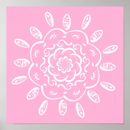Poster Rose Mandala (Devant)