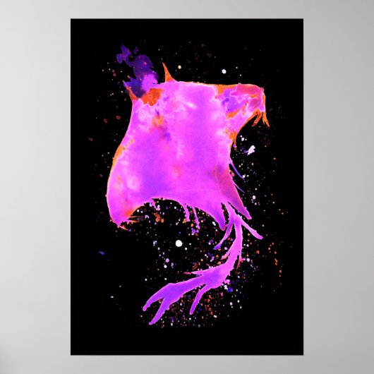 Poster Rose Manta Ray (Devant)
