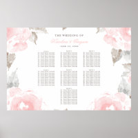 Rose mariage aquarelle gris rose pâle assise