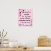 Poster rose mariage, Asseyez-vous "partout" (Cuisine)