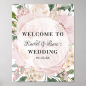 Poster Rose mi-été avec Mariage floral forme circulaire (Devant)