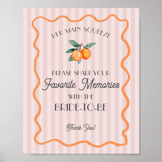 Poster Rose Mignonne Préférée des Souvenirs Mariée (Devant)