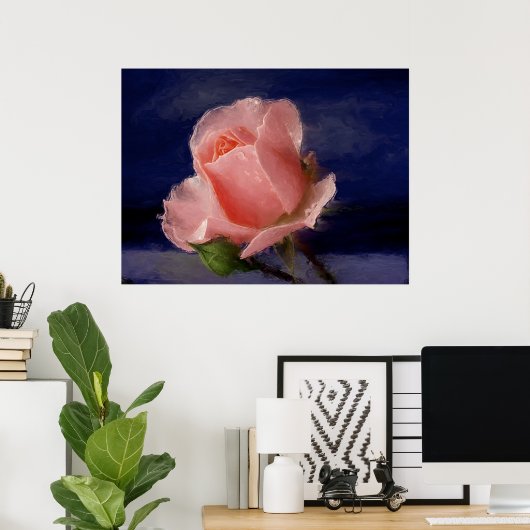 Poster Rose minuit (Bureau à domicile)